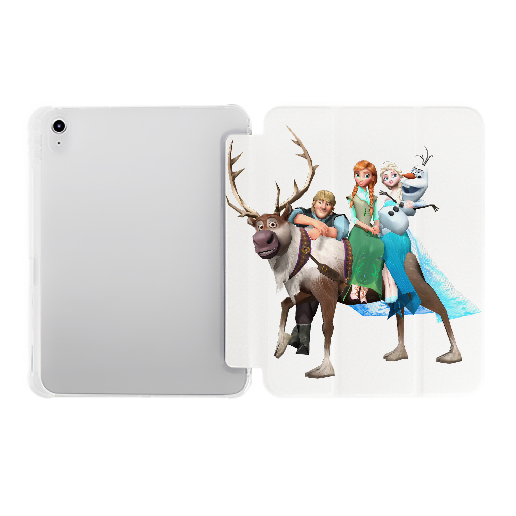 （画像用） アナと雪の女王 アンナ エルサ Frozen Anna Elsa IPad ケース ペン収納付き 三つ折りスタンド PUレザー×シリコン 対応機種9.5/10.5/10.9インチ